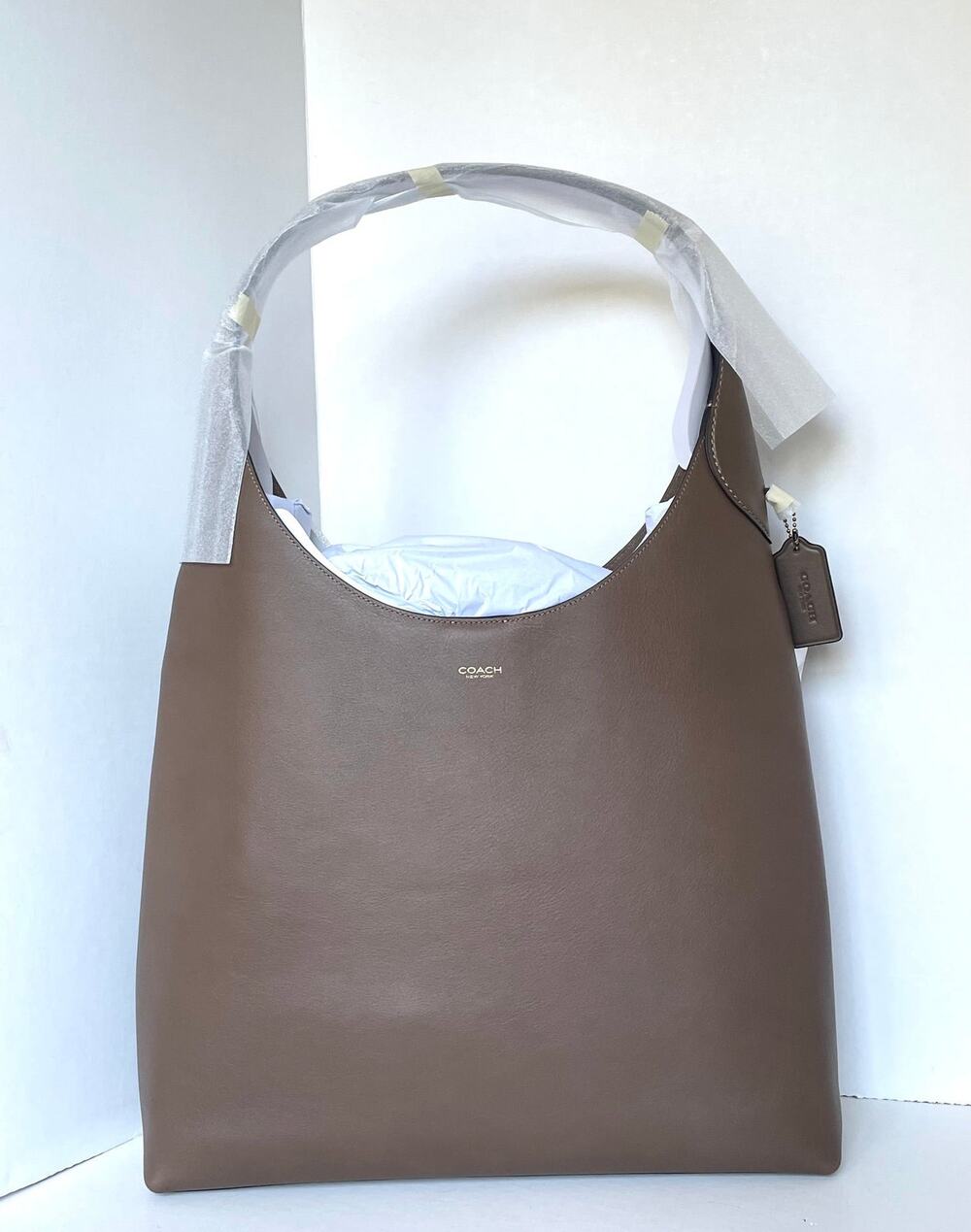 Coach Brooklyn 39 Dark Stone Leather Hobo Bag CU044